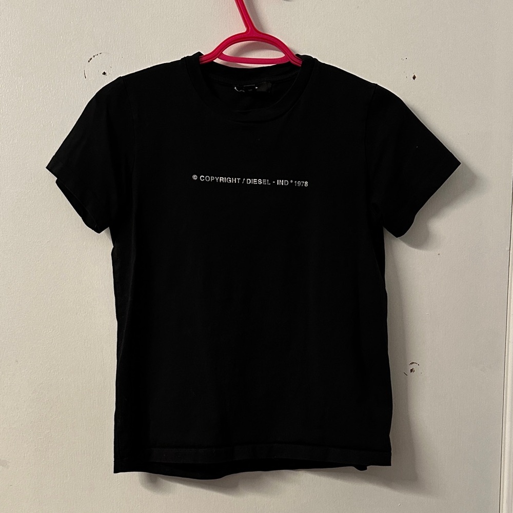 BNWOT Diesel Black Tee with White Text